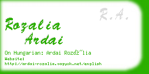 rozalia ardai business card